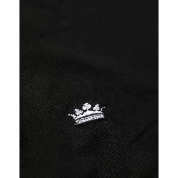 Black Crown Short Sleeved Henley Men T-shirt