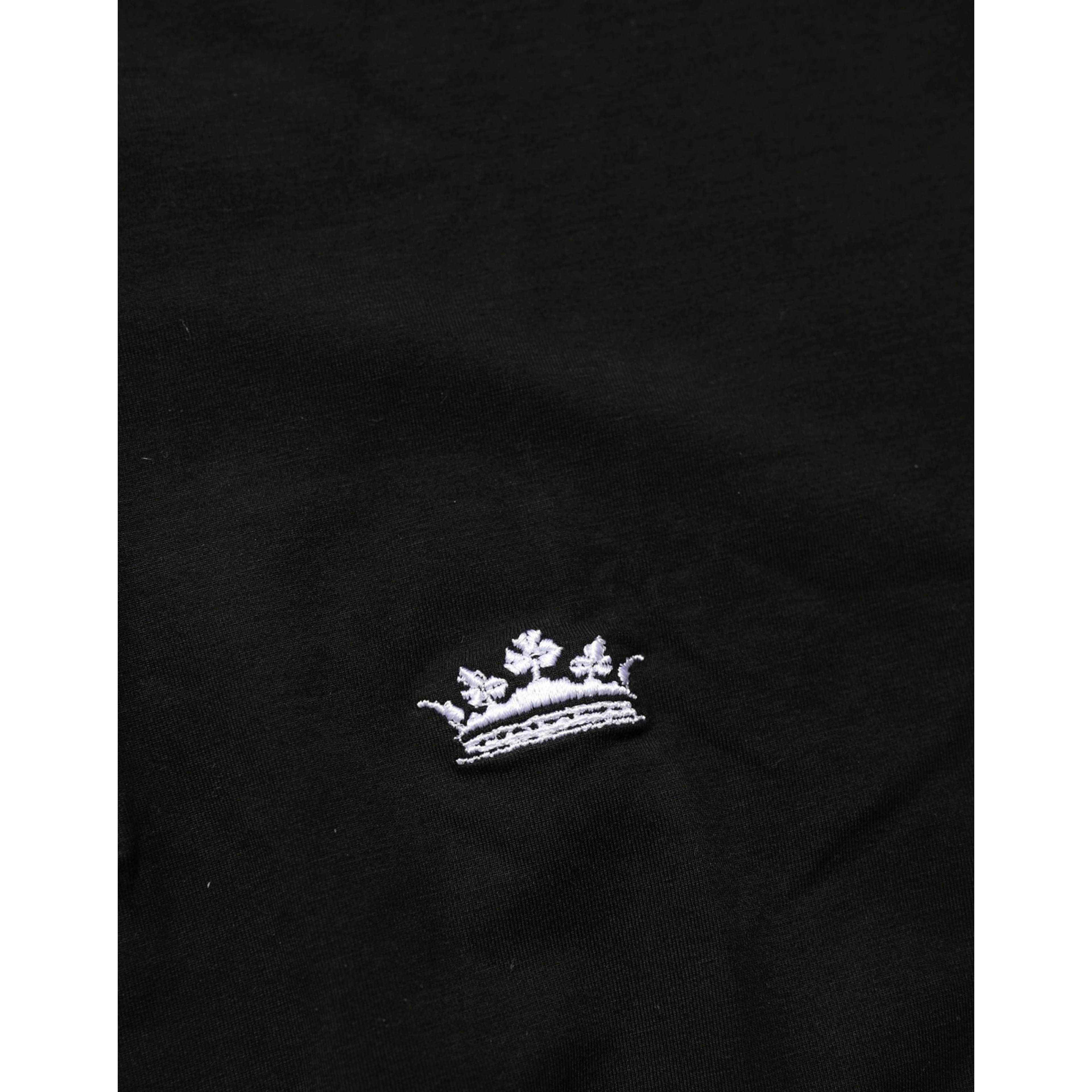 Black Crown Short Sleeved Henley Men T-shirt