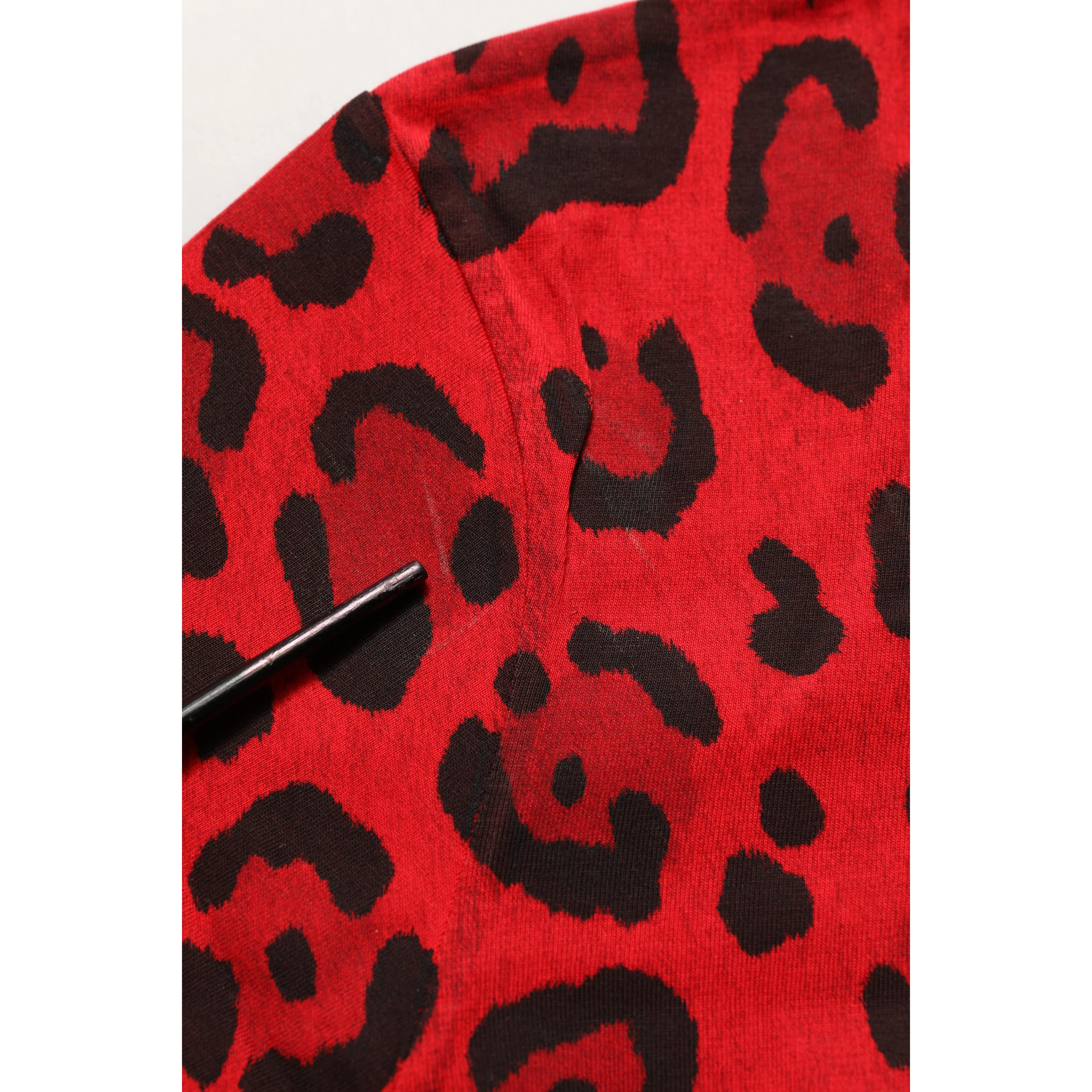 Red Leopard Print Short Sleeved Men T-shirt
