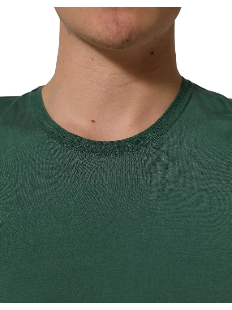 Green Silk Crew Neck Short Sleeves T-shirt alternative