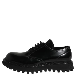 Black Calf Leather Hi-Trekking Derby Shoes