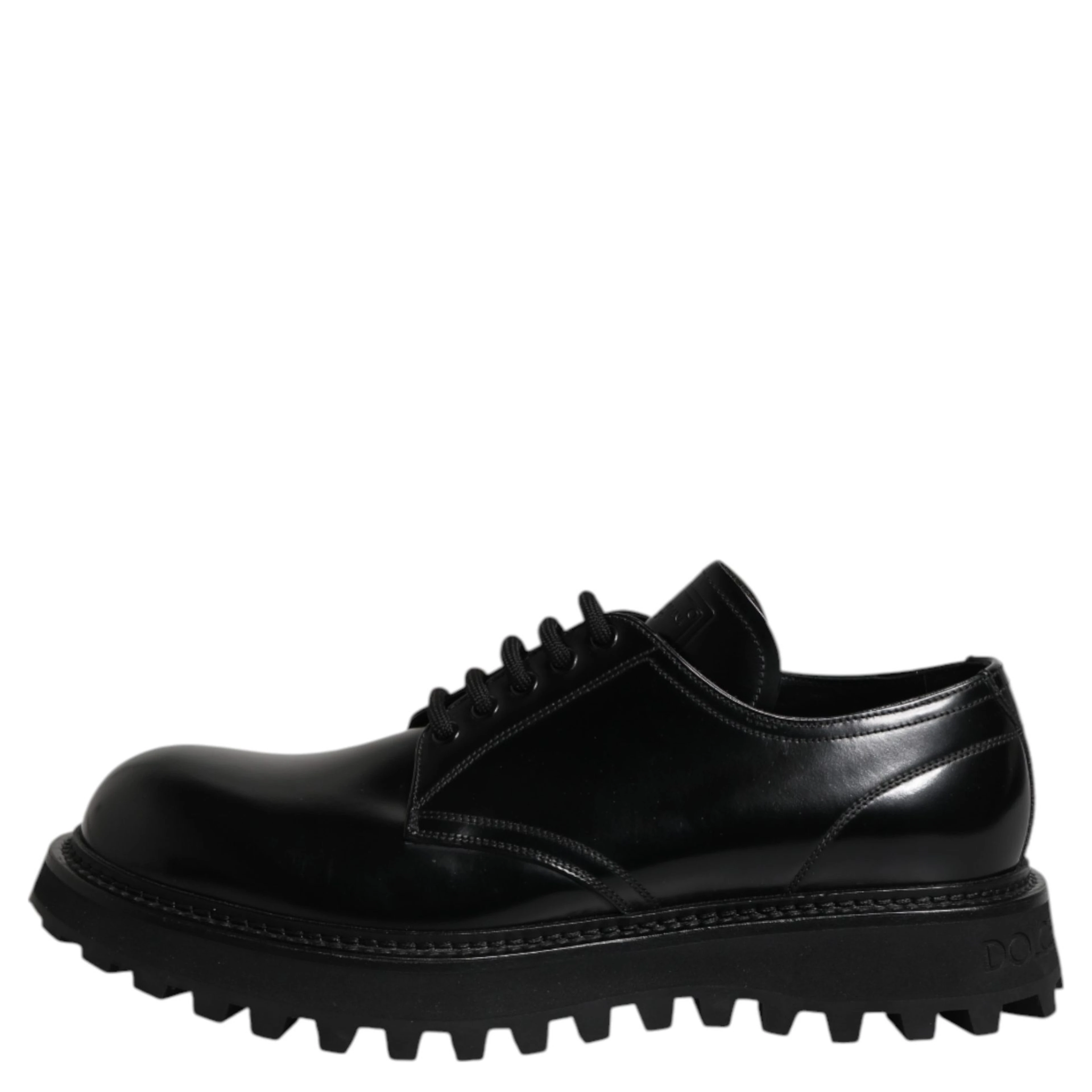 Black Calf Leather Hi-Trekking Derby Shoes