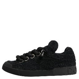 Black Portofino Lace-Up Sneakers Shoes
