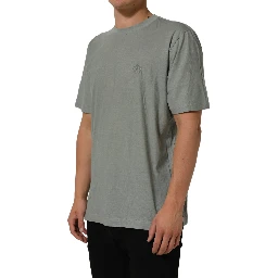 Green Cotton Short Sleeve Crew Neck T-shirt