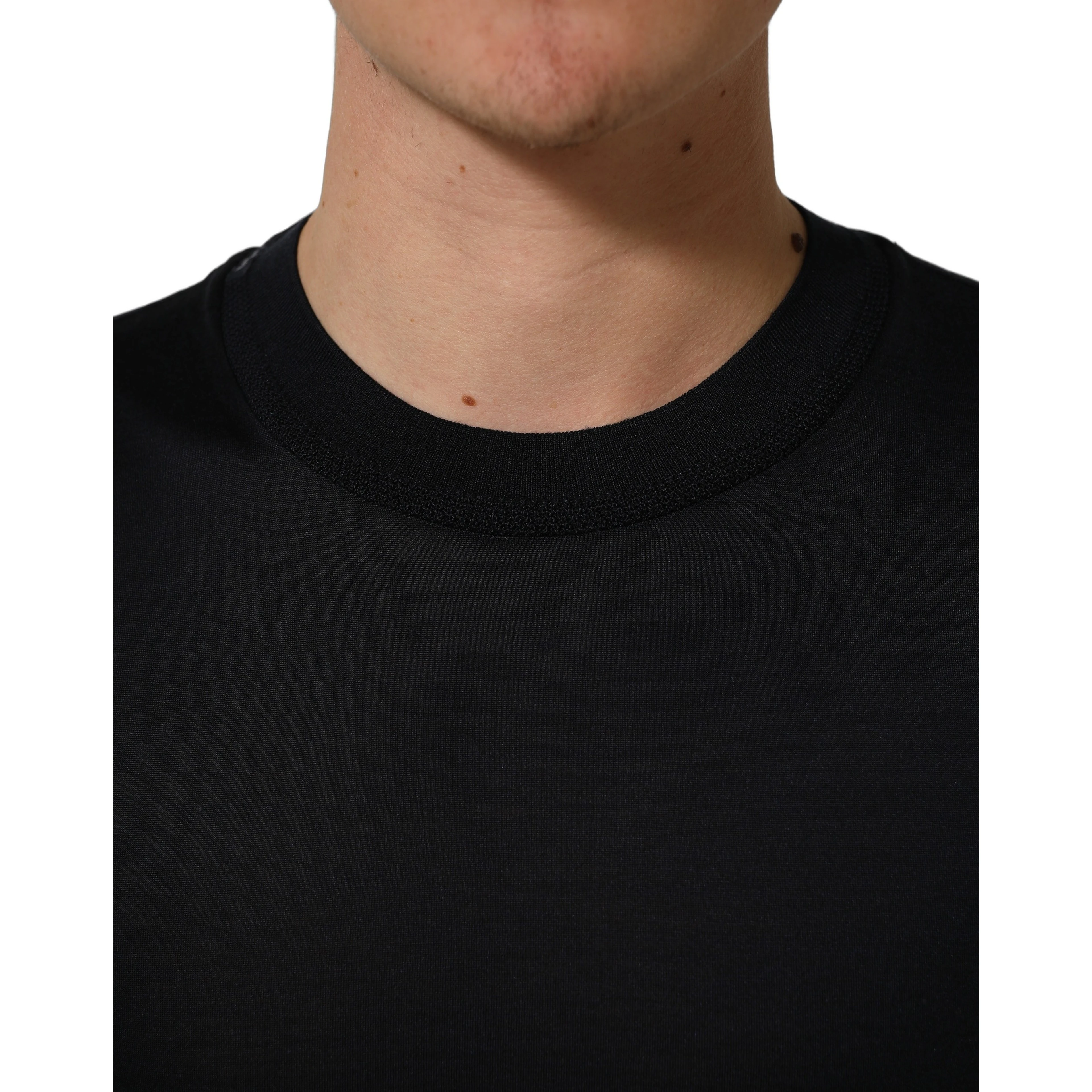 Blue Cotton Crew Neck Short Sleeve T-shirt