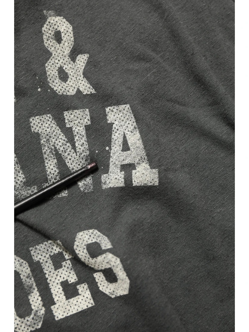 Dark Gray Graphic Print Tank Men Top T-shirt