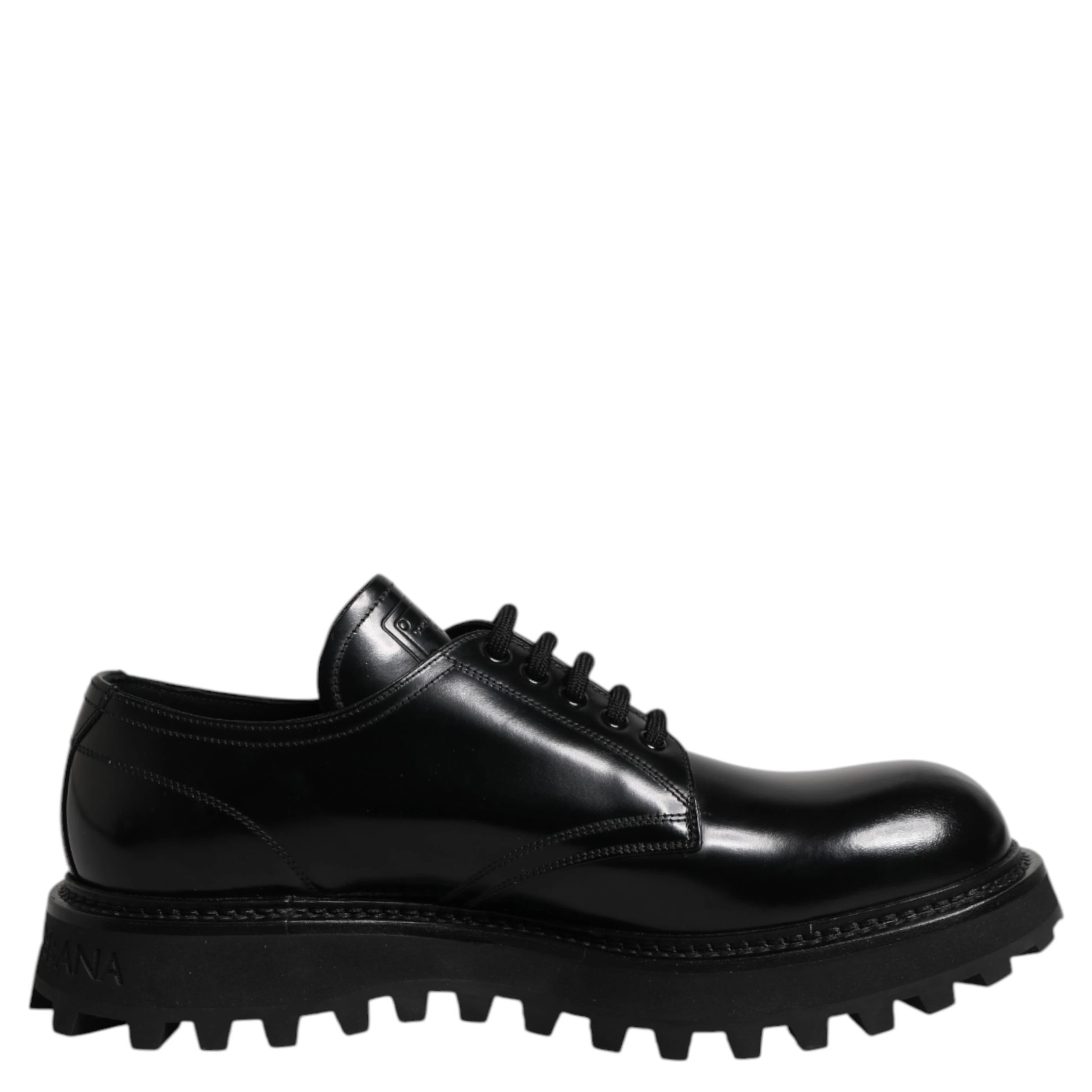 Black Calf Leather Hi-Trekking Derby Shoes