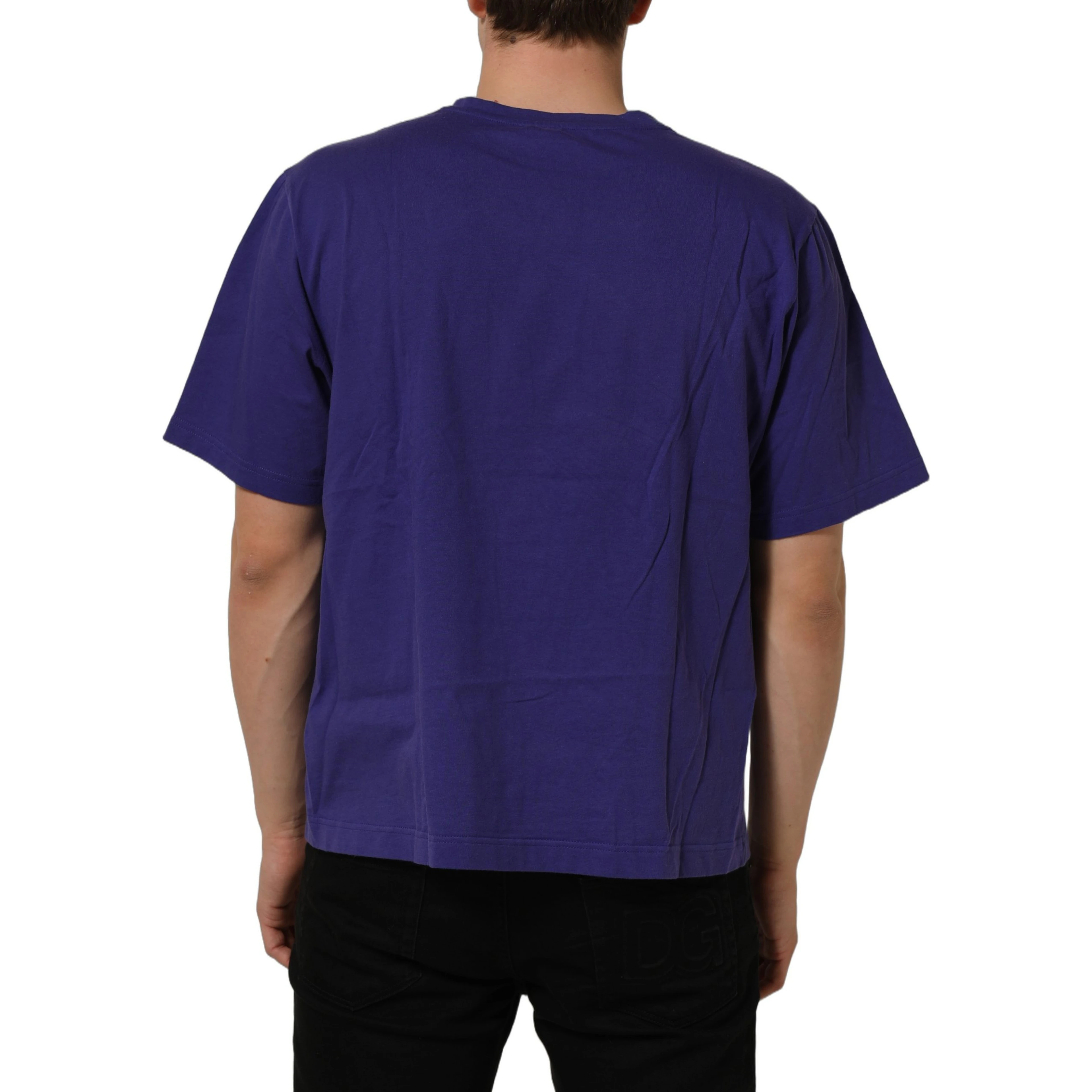 Violet Cotton Crew Neck Short Sleeve T-shirt