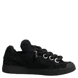 Black Portofino Lace-Up Sneakers Shoes