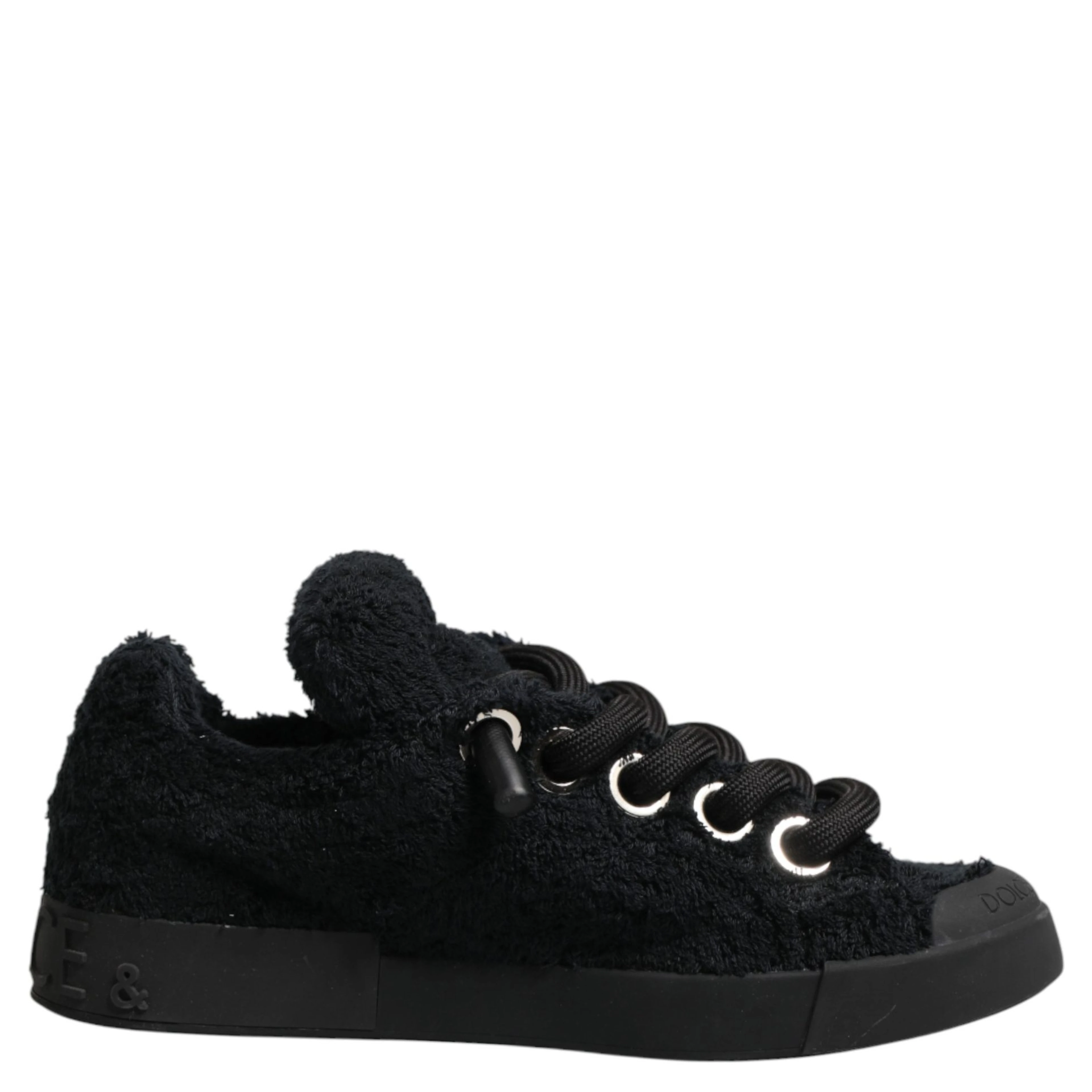 Black Portofino Lace-Up Sneakers Shoes