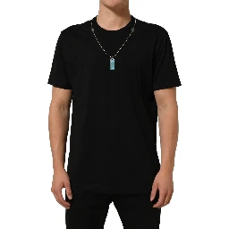 Black Dog Tag Short Sleeve CrewNeck T-shirt