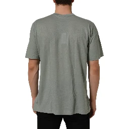 Green Cotton Short Sleeve Crew Neck T-shirt