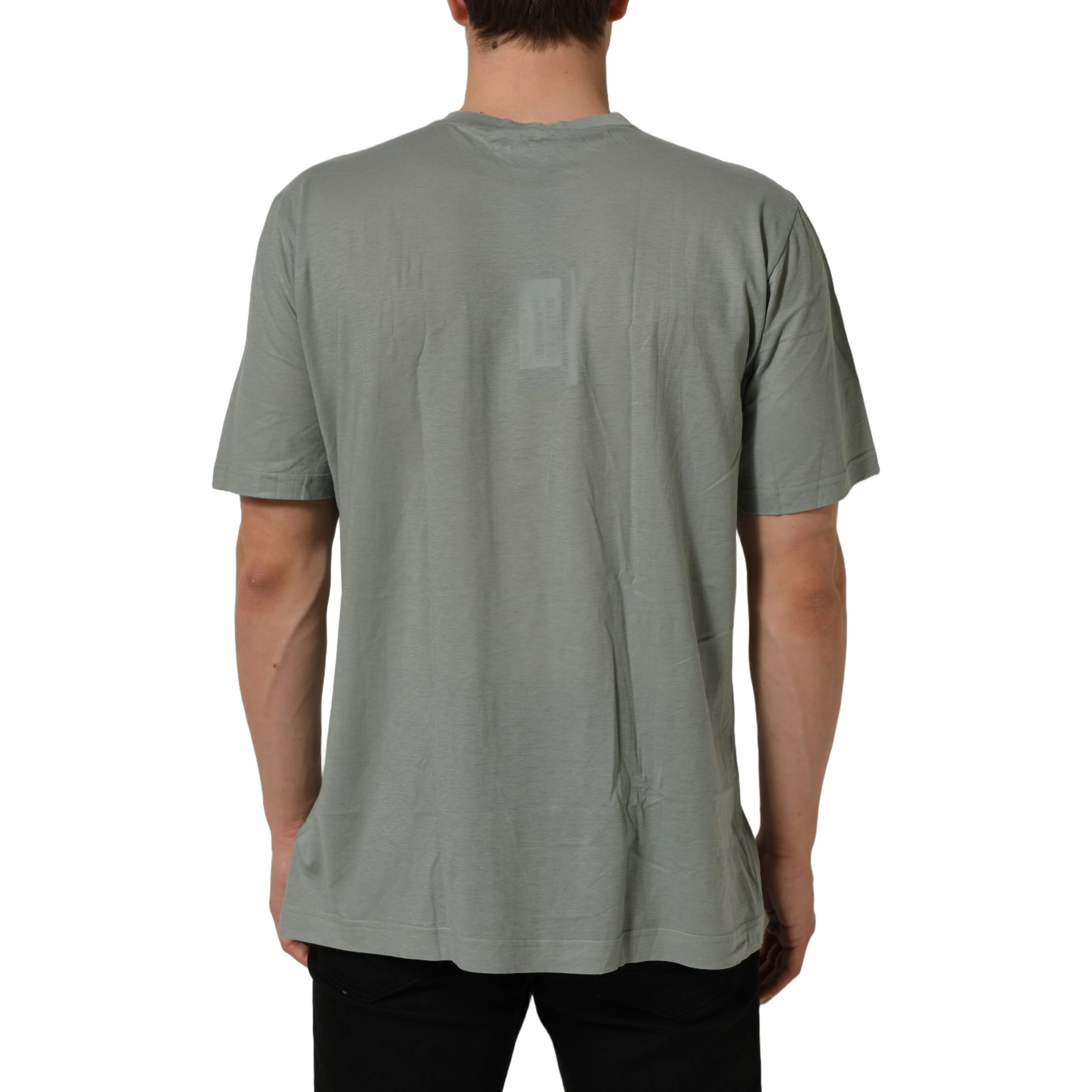 Green Cotton Short Sleeve Crew Neck T-shirt