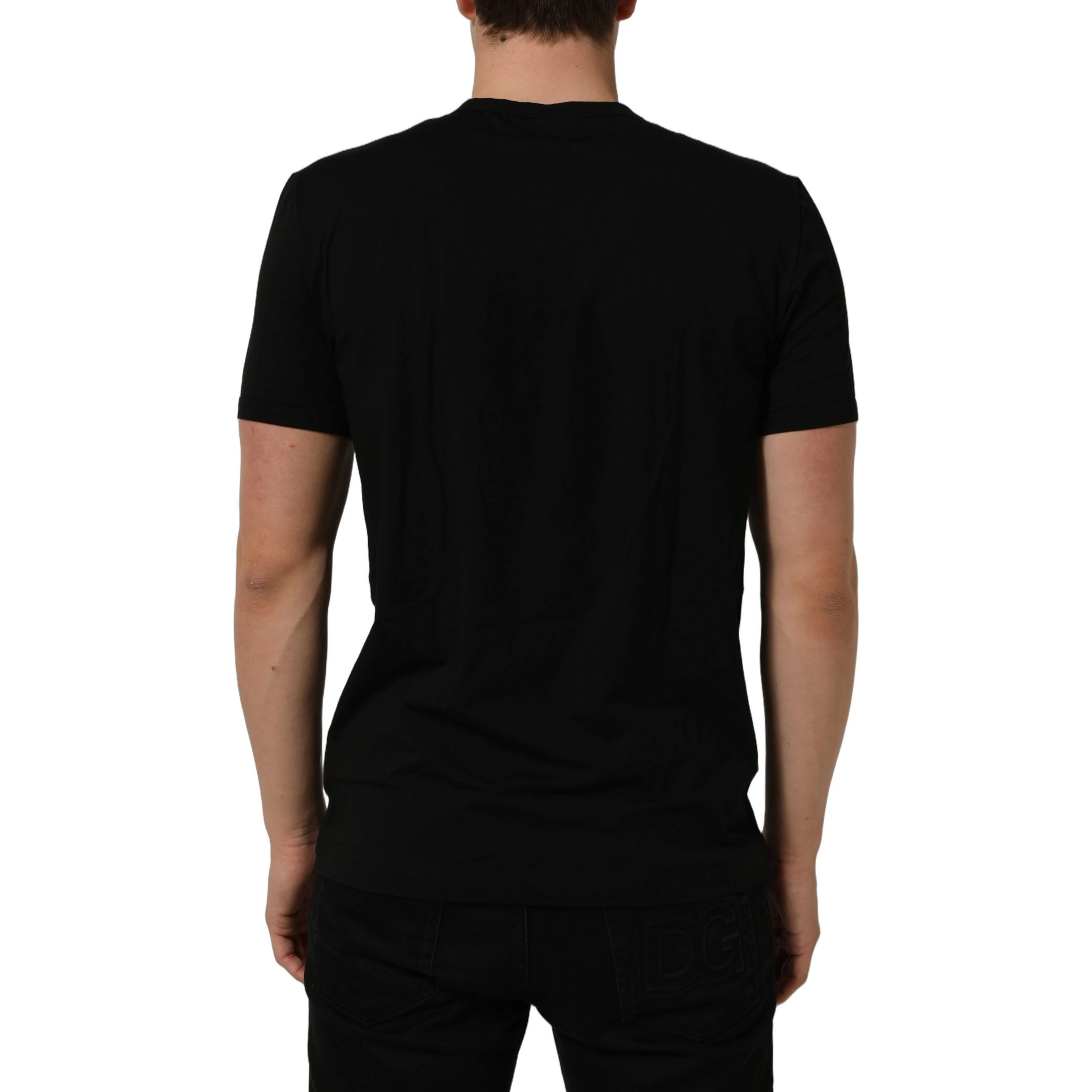 Black Crown Short Sleeved Henley Men T-shirt