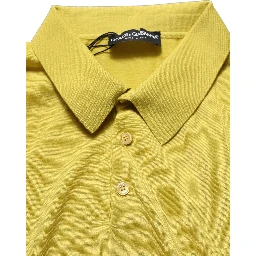 Yellow Cashmere Short Sleeves Polo T-shirt