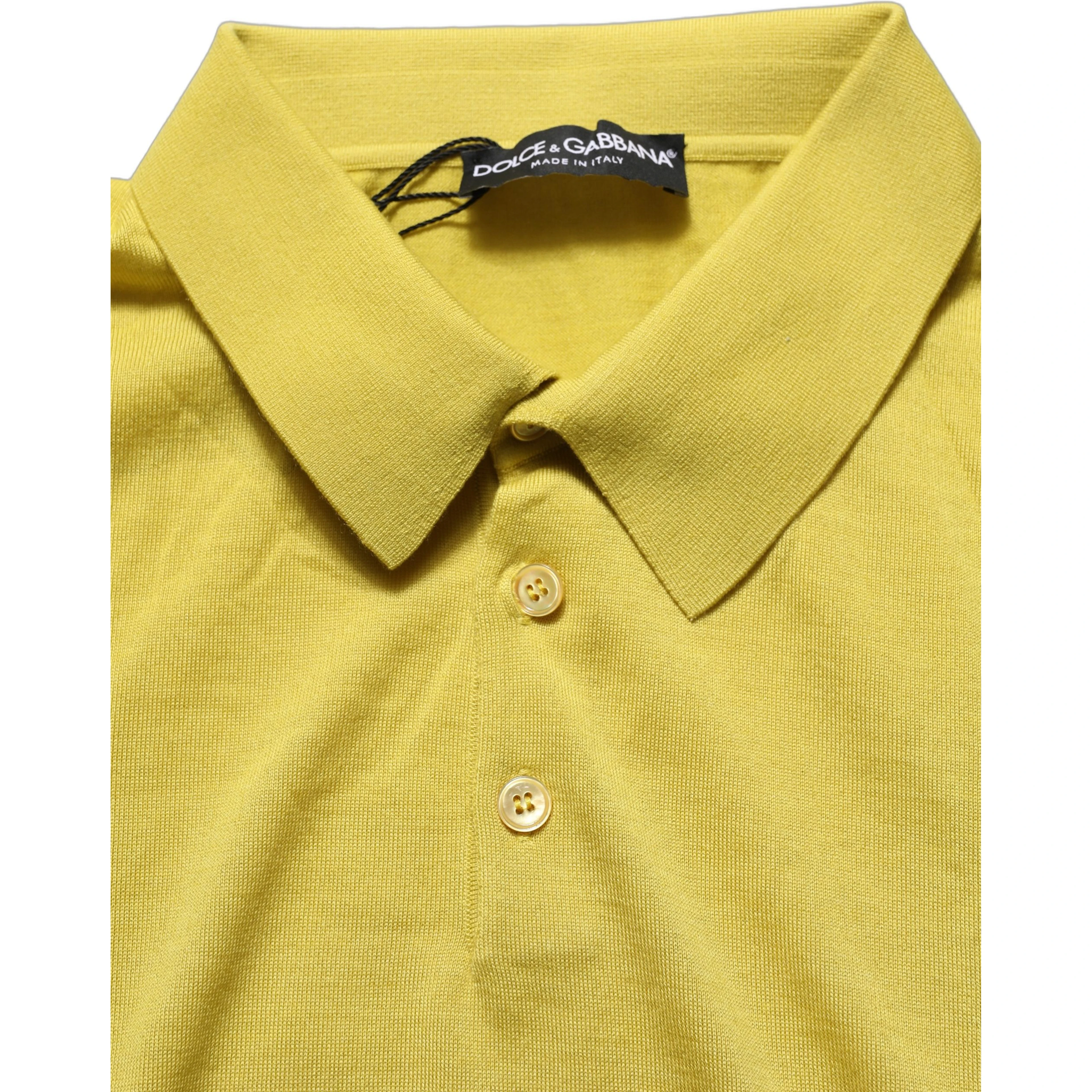 Yellow Cashmere Short Sleeves Polo T-shirt