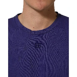 Violet Cotton Crew Neck Short Sleeve T-shirt