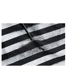 Blue Striped Print Cotton Crew Neck T-shirt