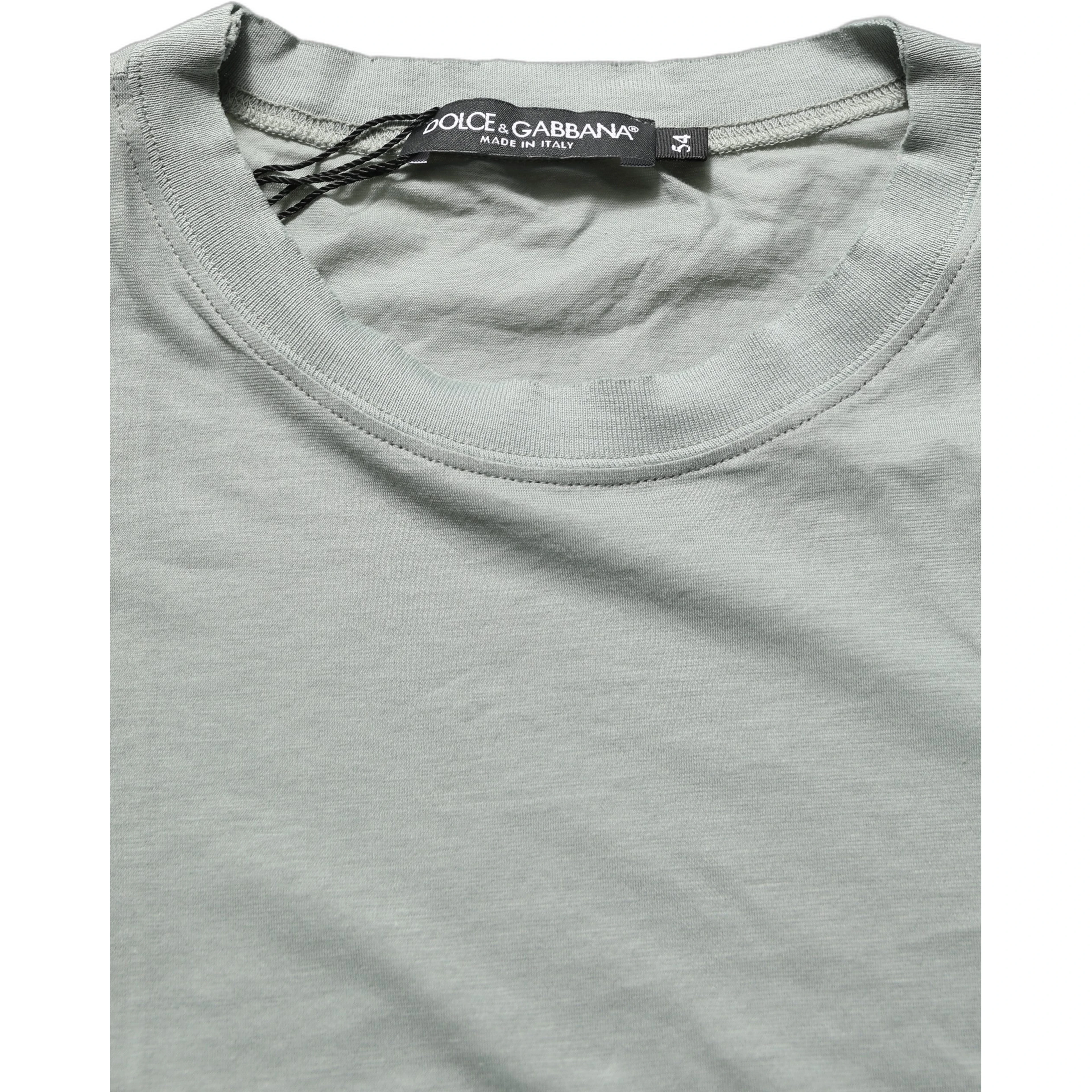 Green Cotton Short Sleeve Crew Neck T-shirt