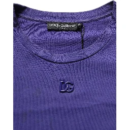 Violet Cotton Crew Neck Short Sleeve T-shirt