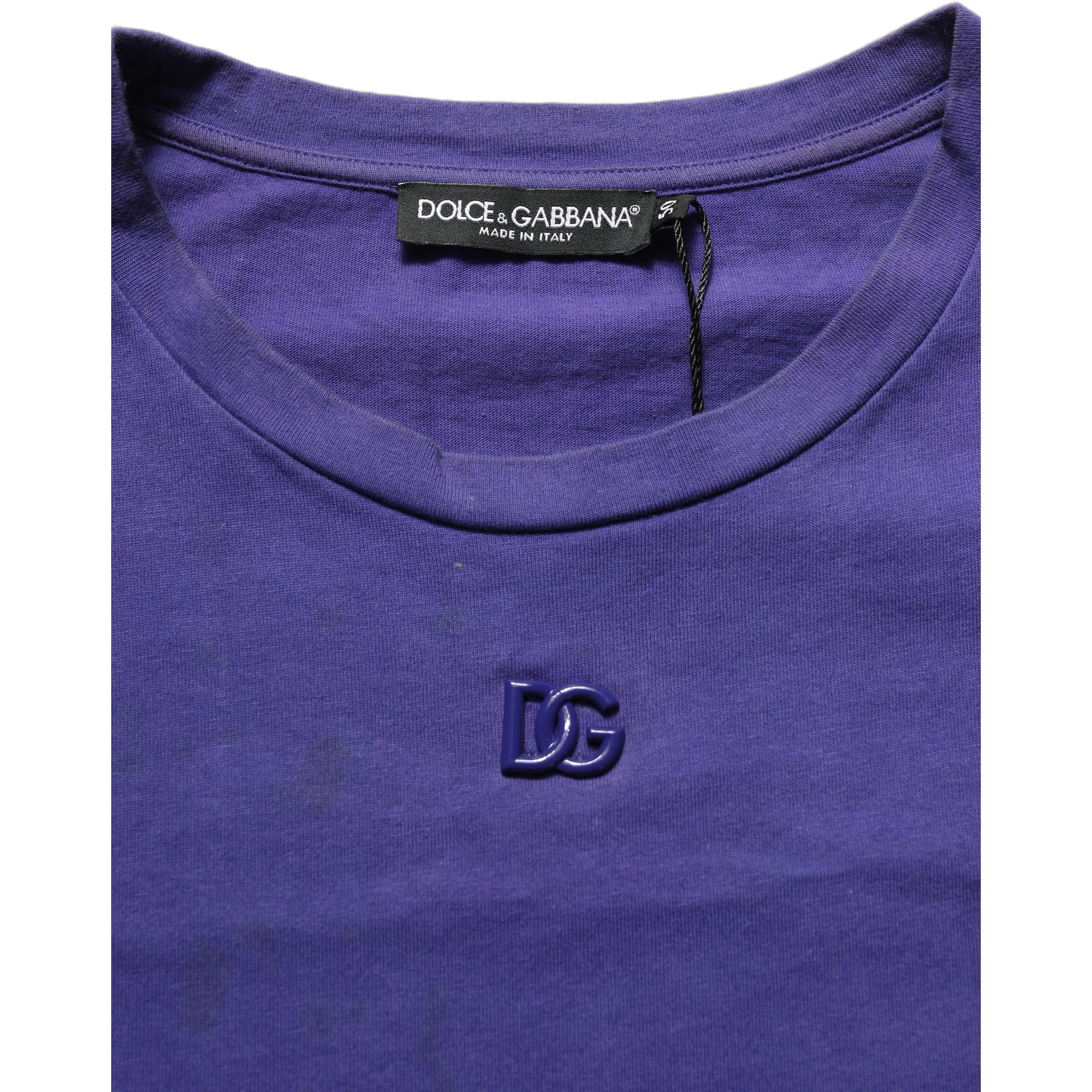 Violet Cotton Crew Neck Short Sleeve T-shirt