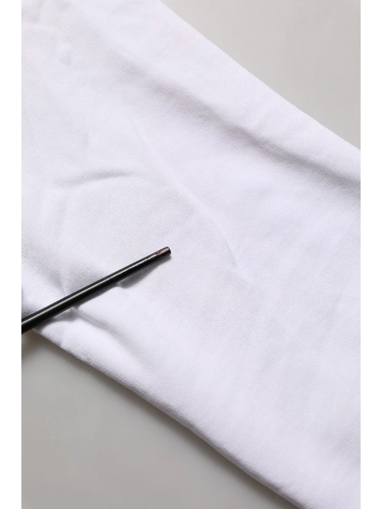 White Cotton Crew Neck Sweatshirt Sweater