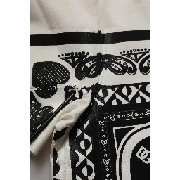 White Bandana Print Cotton Crew Neck T-shirt