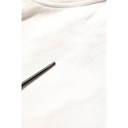 White Cotton Crew Neck Men Sweatshirt Sweater