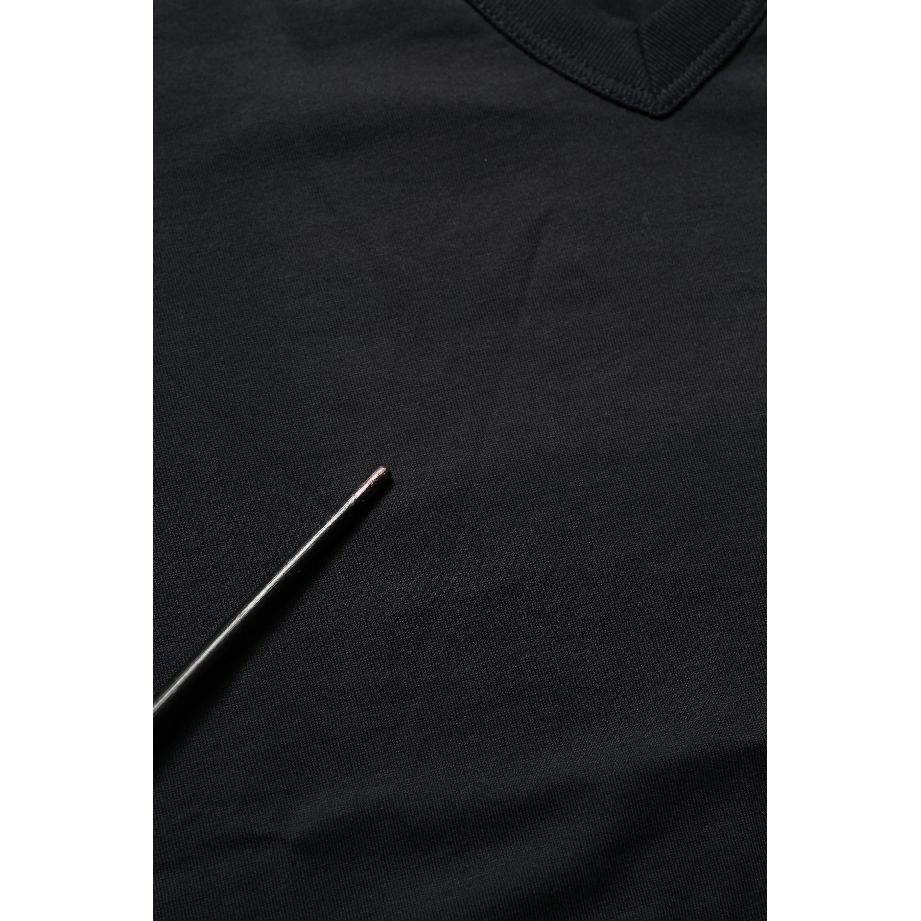 Dark Blue Cotton V-Neck Short Sleeve T-shirt