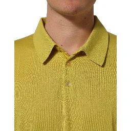 Yellow Cashmere Short Sleeves Polo T-shirt