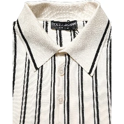 White Black Stripe Collared Polo T-shirt
