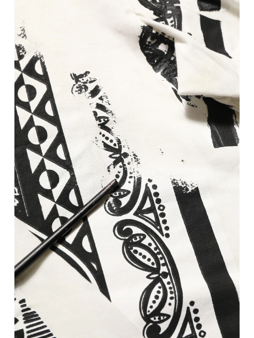 White Bandana Print Cotton Crew Neck T-shirt
