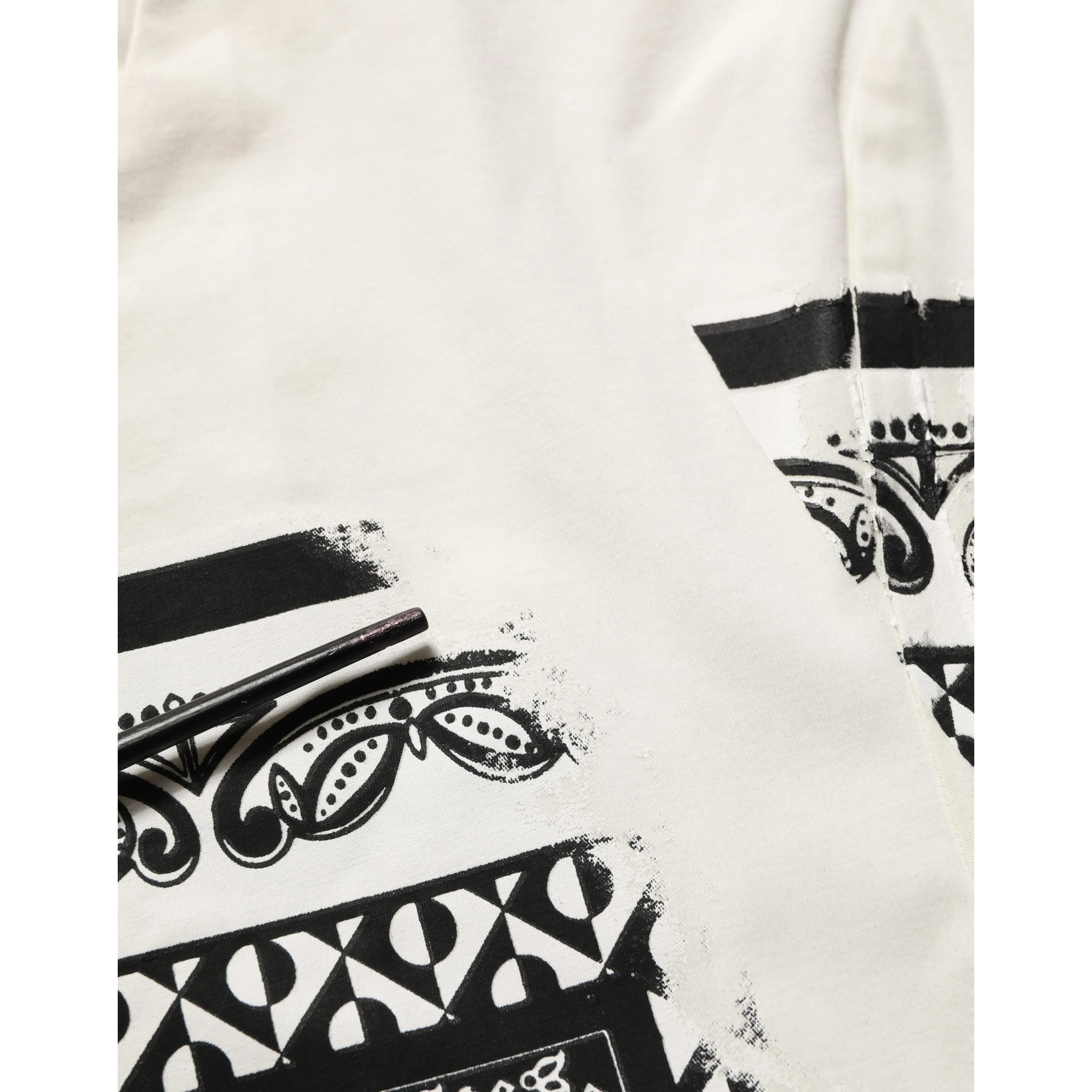 White Bandana Print Cotton Crew Neck T-shirt