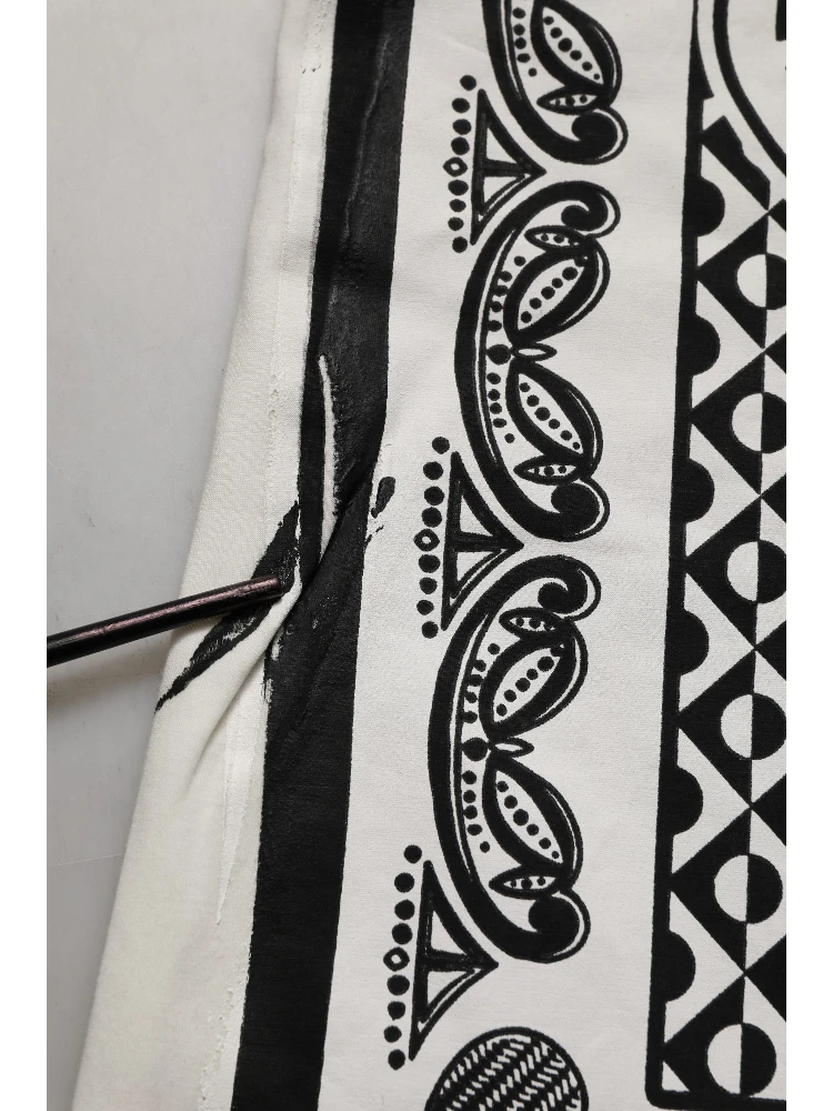 White Bandana Print Cotton CrewNeck T-shirt alternative