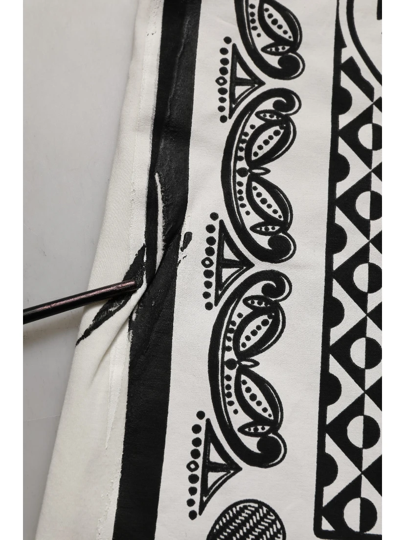 White Bandana Print Cotton CrewNeck T-shirt