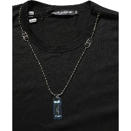 Black Dog Tag Short Sleeve CrewNeck T-shirt