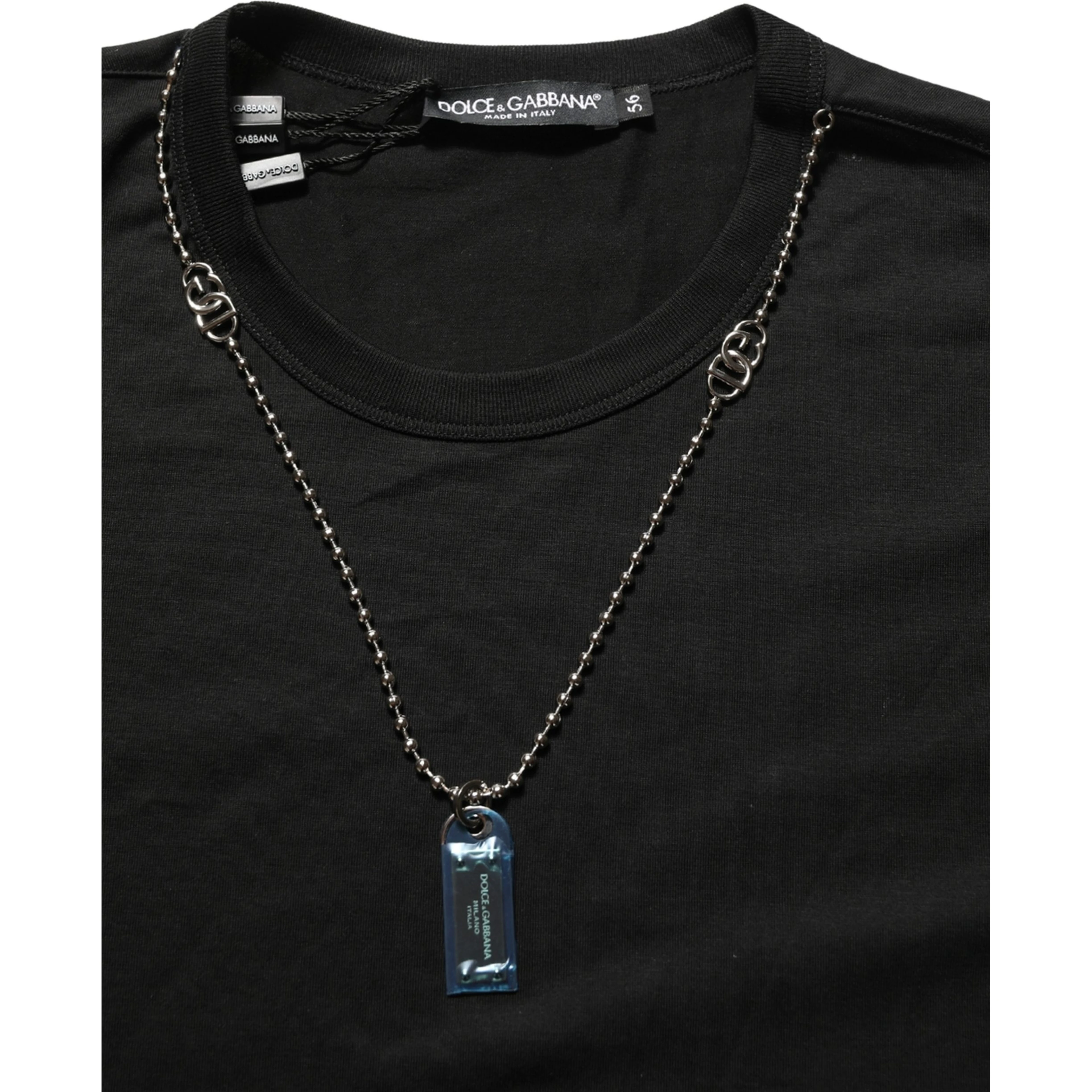 Black Dog Tag Short Sleeve CrewNeck T-shirt