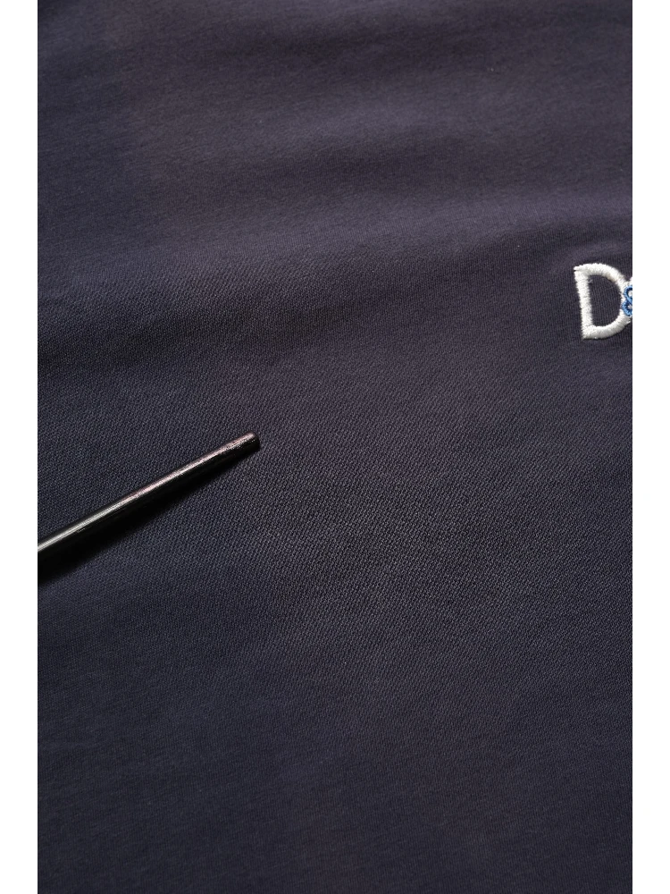 Dark Blue Cotton Stretch Round Neck T-shirt