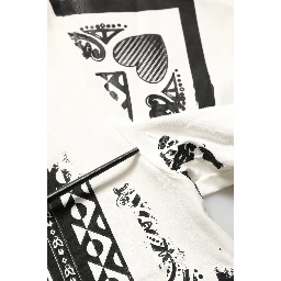 White Bandana Print Cotton Crew Neck T-shirt
