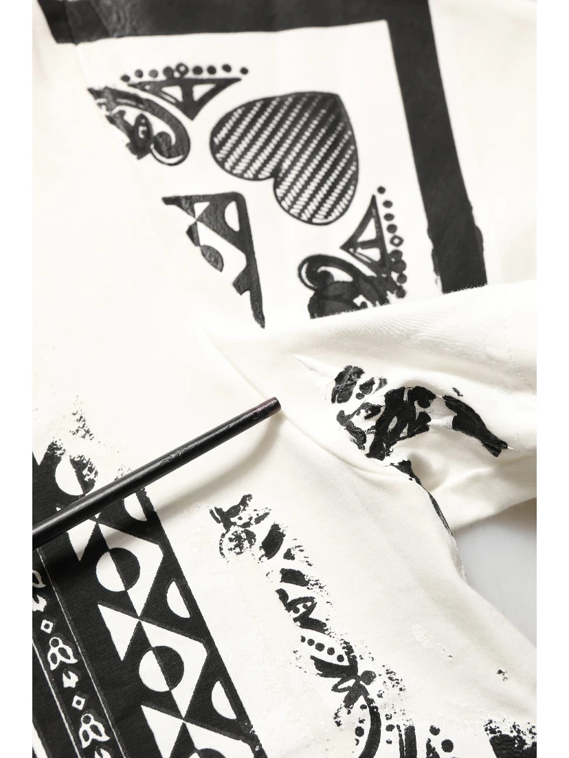 White Bandana Print Cotton Crew Neck T-shirt