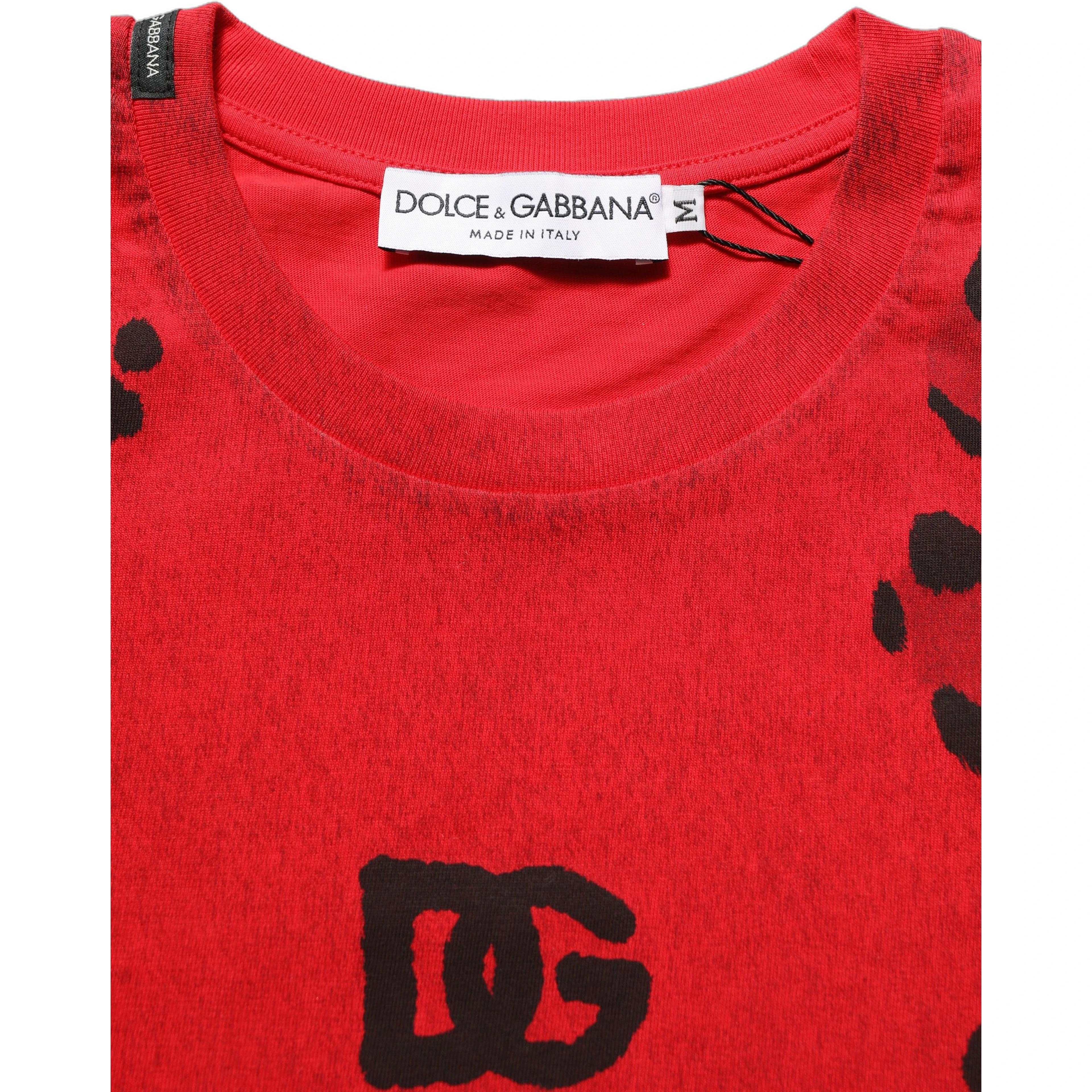 Red Leopard Print Short Sleeved Men T-shirt