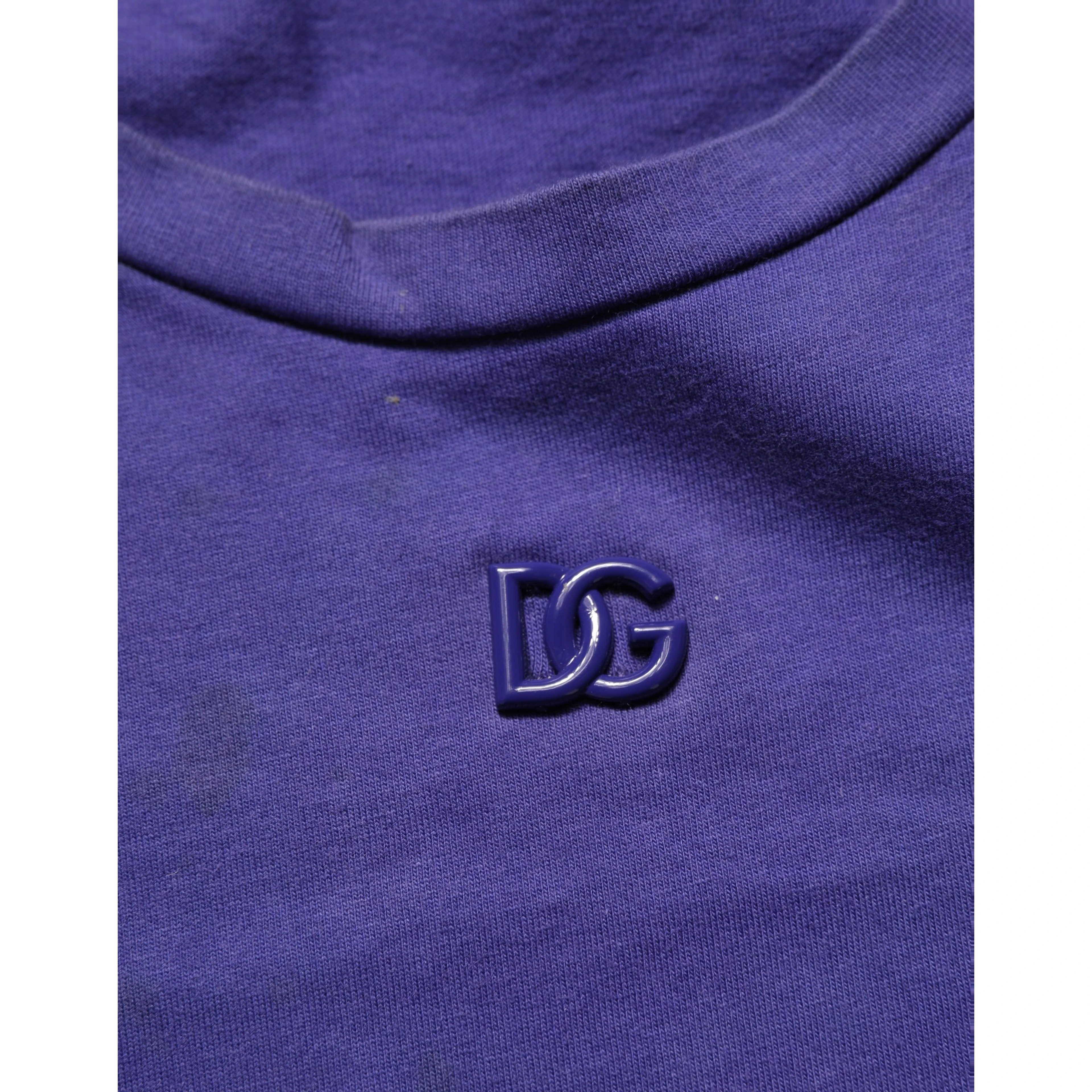 Violet Cotton Crew Neck Short Sleeve T-shirt