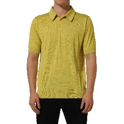 Yellow Cashmere Short Sleeves Polo T-shirt