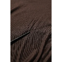 Brown Silk Crew Neck Short Sleeves T-shirt