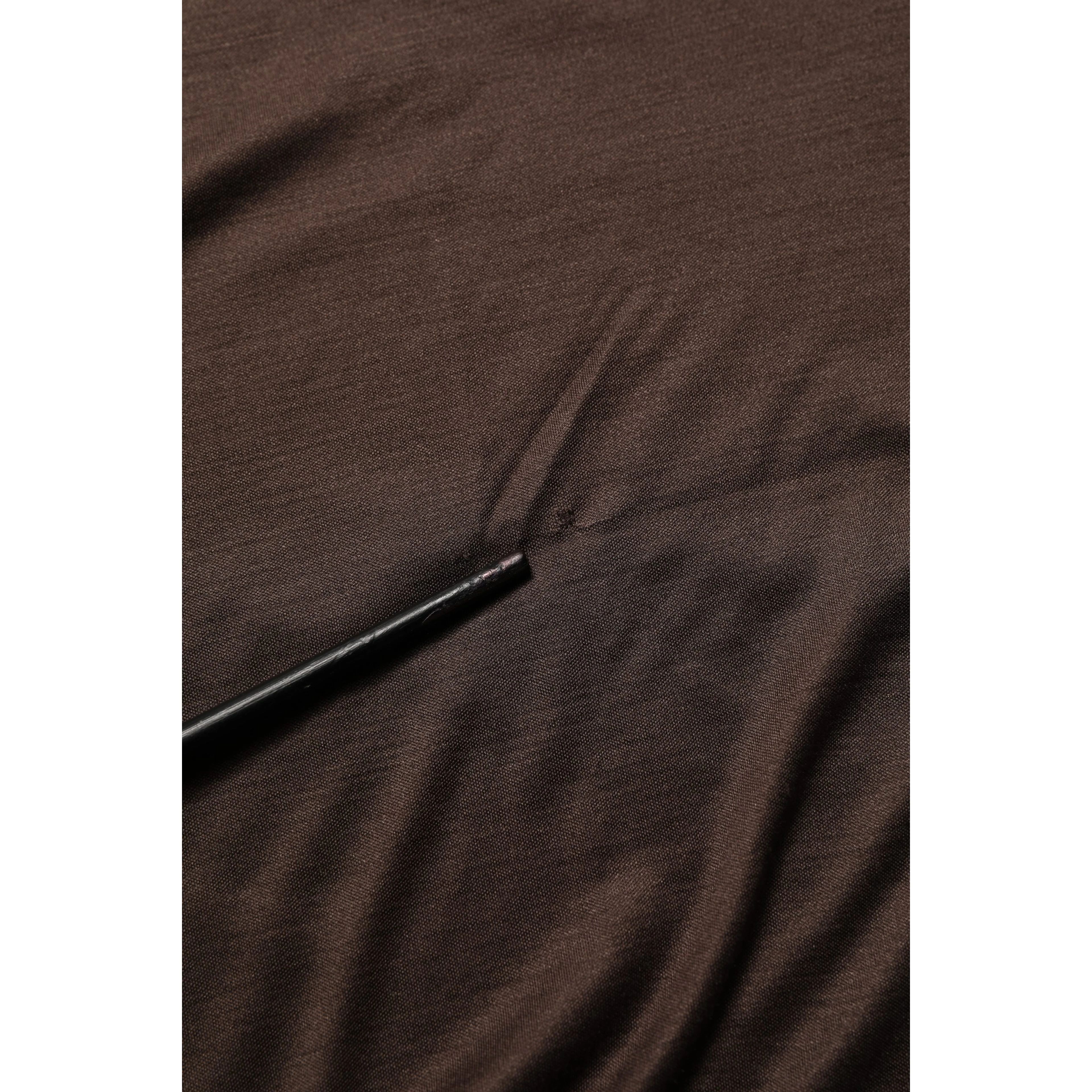 Brown Silk Crew Neck Short Sleeves T-shirt