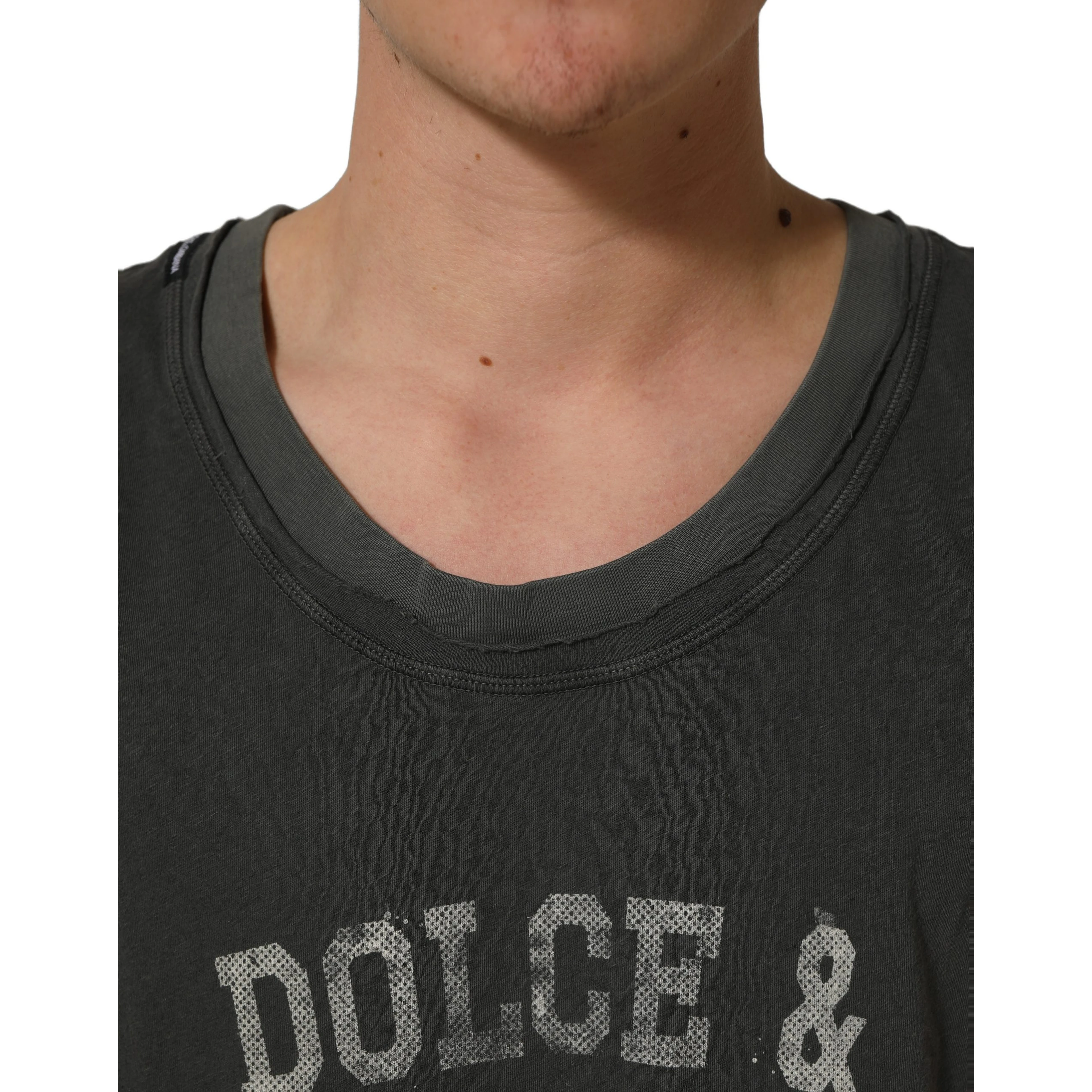 Dark Gray Graphic Print Tank Men Top T-shirt