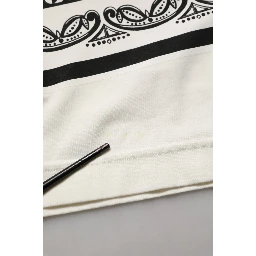 White Bandana Print Cotton Crew Neck T-shirt