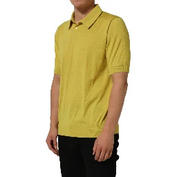 Yellow Cashmere Short Sleeves Polo T-shirt