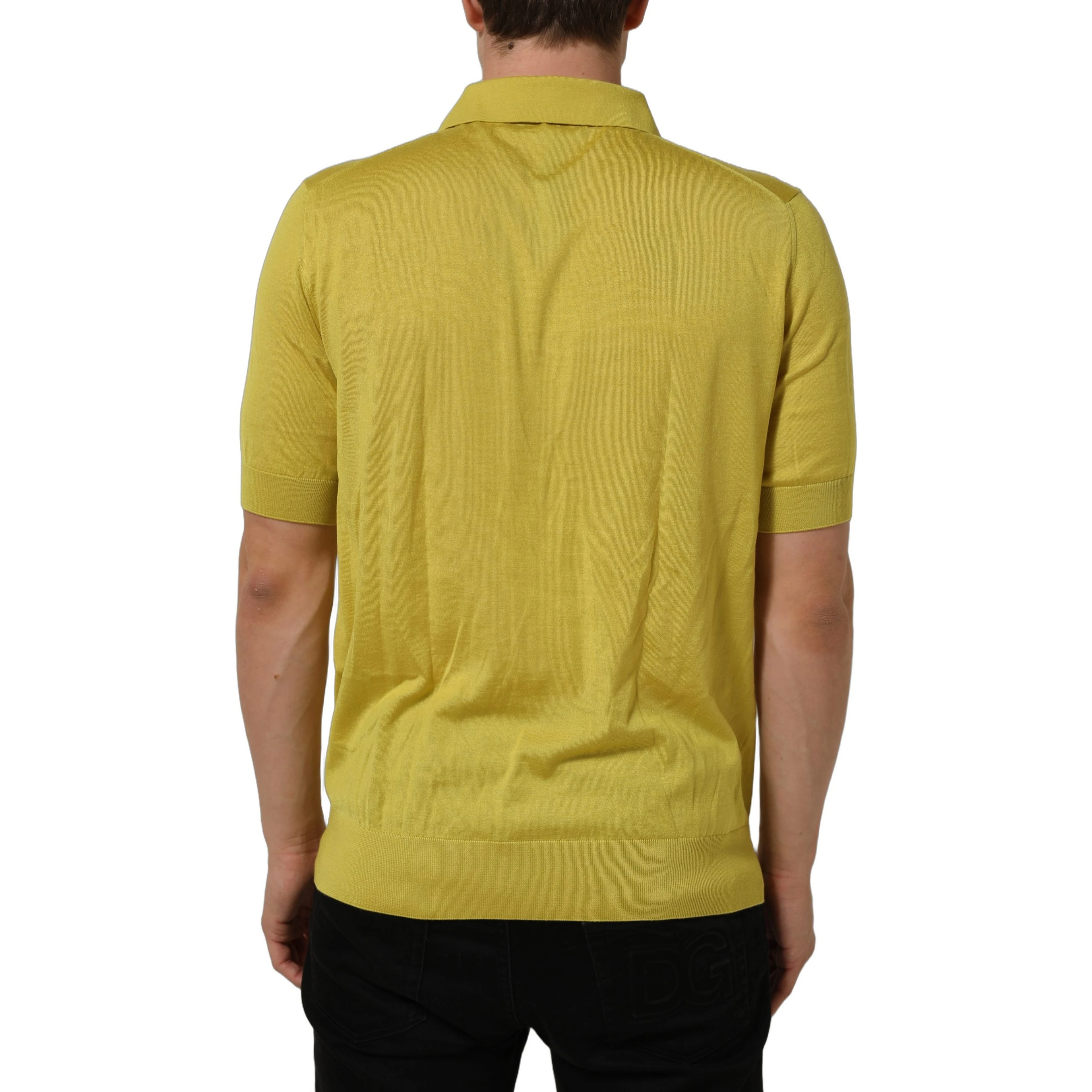 Yellow Cashmere Short Sleeves Polo T-shirt