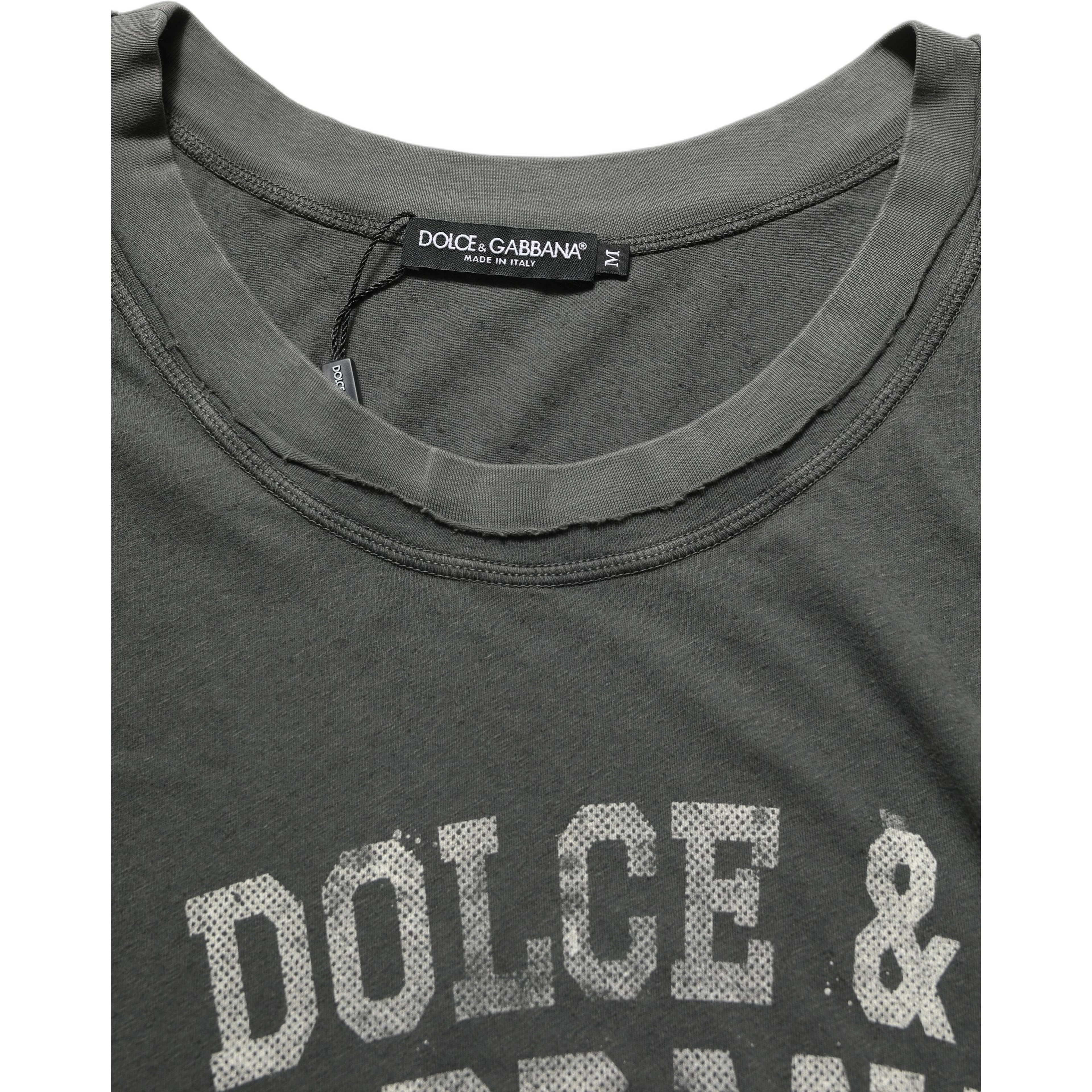 Dark Gray Graphic Print Tank Men Top T-shirt